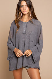 Women's Bell Sleeve Oversized Sweater Top