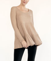 Women's Bamboo Waffle Tiered Babydoll Tunic