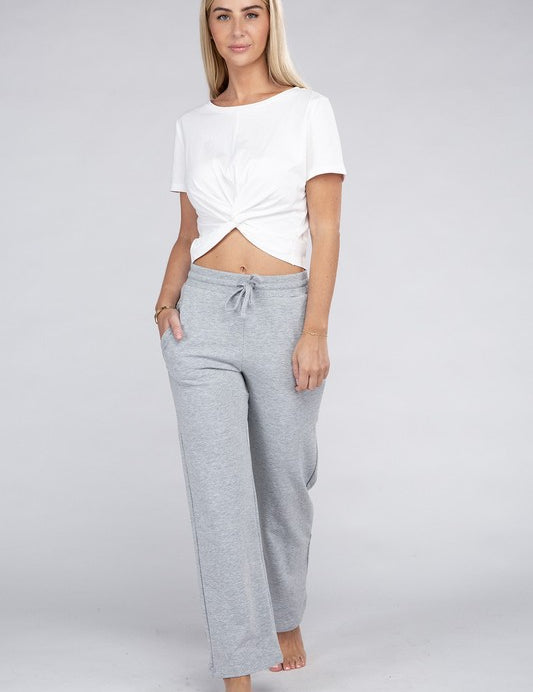 Lounge Wide Pants with Drawstrings