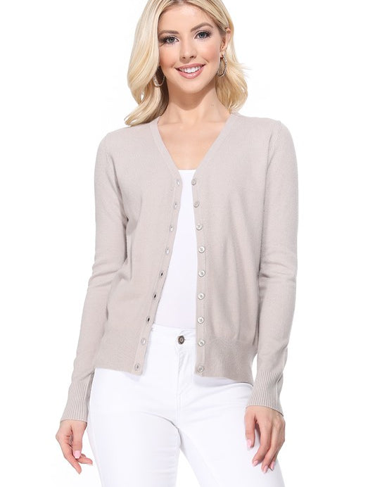 Women's V-Neck Button Down Knit Cardigan Sweater