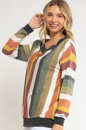 Women's Loose Fit Wide V Neck Plus Sweatshirt