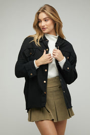 Women's Relaxed Sequin Button Down Jacket