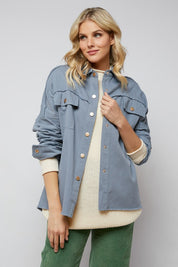 Women's Relaxed Sequin Button Down Jacket