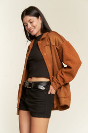 Women's Oversized Faux Fur Suede Jacket