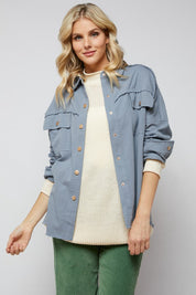 Women's Relaxed Sequin Button Down Jacket