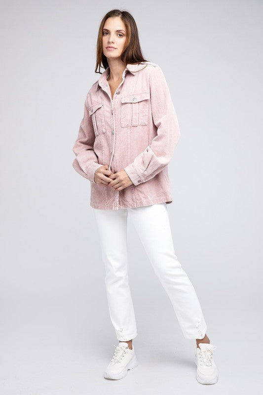 Women's Casual Corduroy Buttoned Jacket