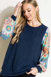 Plus Size Relaxed Floral Mix Tunic Top