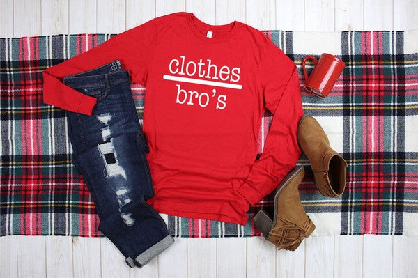 Unisex Graphic Long Sleeve Tee - "Clothes Over Bros"