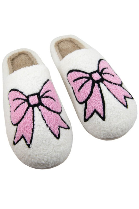 Women's Cozy Bowknot Fuzzy Winter Slippers