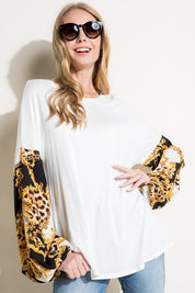 Women's Casual Loose Fit Chain Print Long Sleeve Top