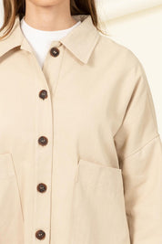 Women's Oversized Cotton Shirt Jacket