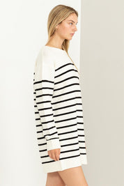 Women's Relaxed Fit Striped Sweater Dress