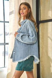 Women's Casual Long Sleeve Button Down Denim Blouse