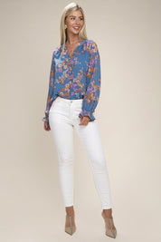 Women's Floral Chiffon Blouse