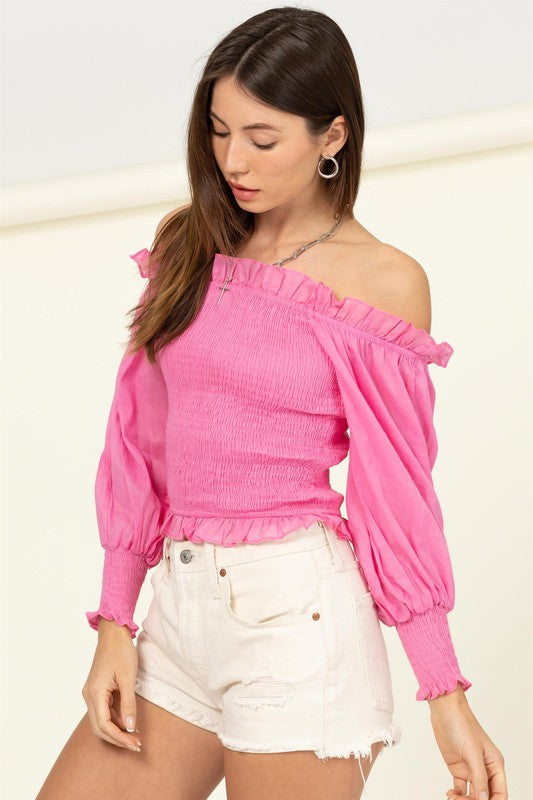 Women's Off-the-Shoulder Smocked Top