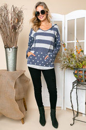 Women's Polka Dot Stripe Mix Sweatshirts