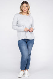 Women's Relaxed Fit Plus Cotton Long Sleeve T-Shirt