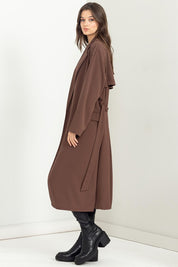 Women's Casual Long Sleeve Belted Trench Coat