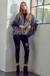 PLUS ANIMAL DROPPED KIMONO CARDIGAN