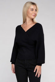 Women's Viscose Cross Wrap Pullover Sweater