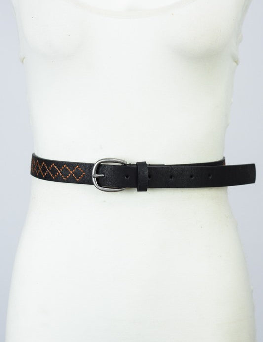 Women's Casual Skinny Punched Out Fashion Belt