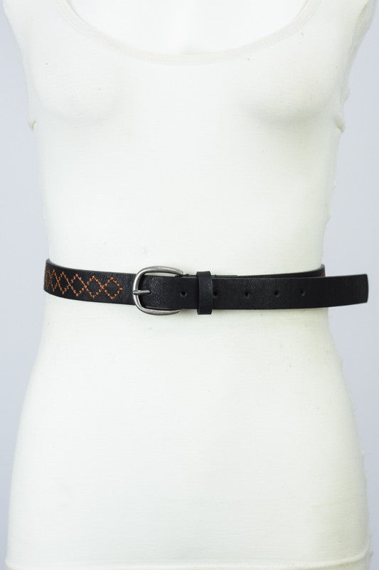 Women's Casual Skinny Punched Out Fashion Belt