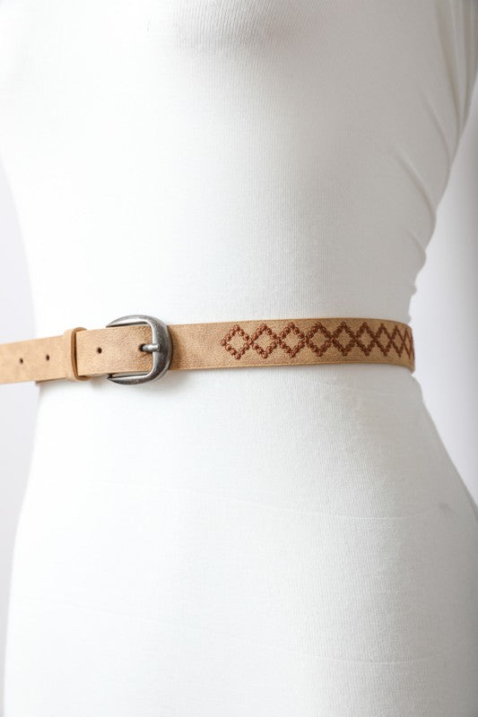 Women's Casual Skinny Punched Out Fashion Belt