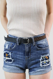 Women's Casual Skinny Punched Out Fashion Belt