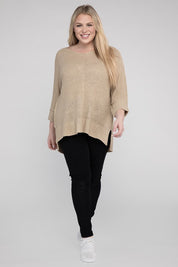 Plus Size Women's Cozy Crew Neck Knit Sweater