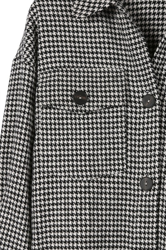 Women's Houndstooth Long Shacket