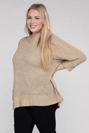 Plus Size Women's Cozy Crew Neck Knit Sweater