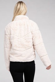 Women's Cozy Fluffy Zip-Up Jacket