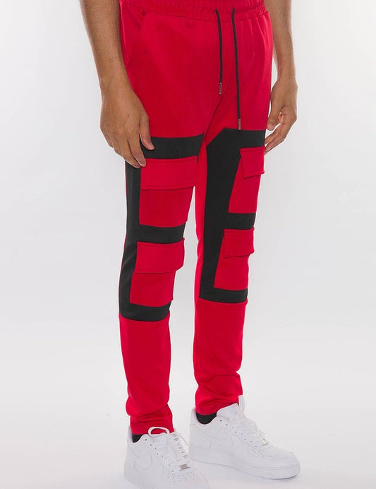 COLOR BLOCK CARGO TRACK PANT