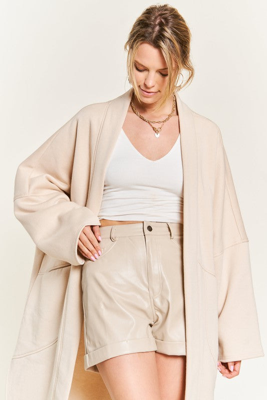 Women's Oversized Knit Cardigan with Front Pockets