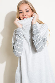 Women's Casual Loose Fit Turtle Neck Top