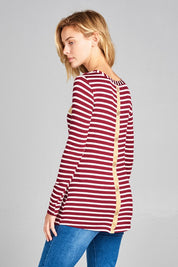 Women's Stripe Jersey Basic Top