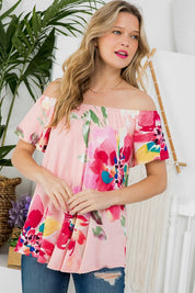 Women's Floral Off Shoulder Top