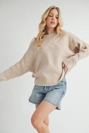 Women's Relaxed Knit Sweater with Scoop Neckline