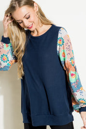 Women's Relaxed Floral Mix Tunic Top