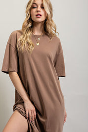 Women's Casual Loose Fit Cotton Midi Dress