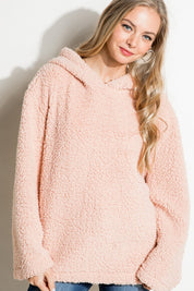 Women's Oversized Faux Fur Hoodie Sweatshirt