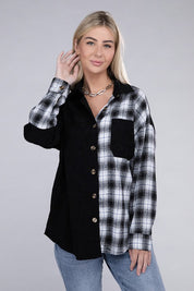 Women's Plaid Drop Shoulder Shacket