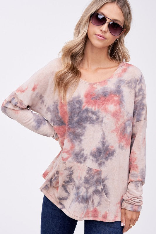 Women's Oversized Cloud Tie Dye Terry Sweatshirt