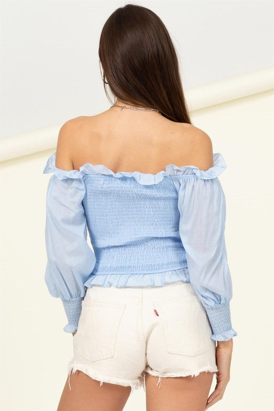 Women's Off-the-Shoulder Smocked Top