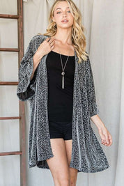 Women's Metallic Animal Print Kimono