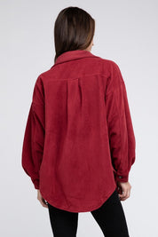 Women's Oversized Fleece Buttoned Jacket