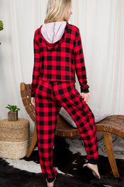 Plus Size Cozy Plaid Jogging Set for Women