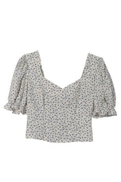 Women's Puff Sleeve Floral Print Top