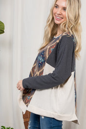 Plus Size Oversized Aztec Print Cozy Top