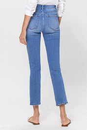 High Rise Stretch Crop Slim Straight